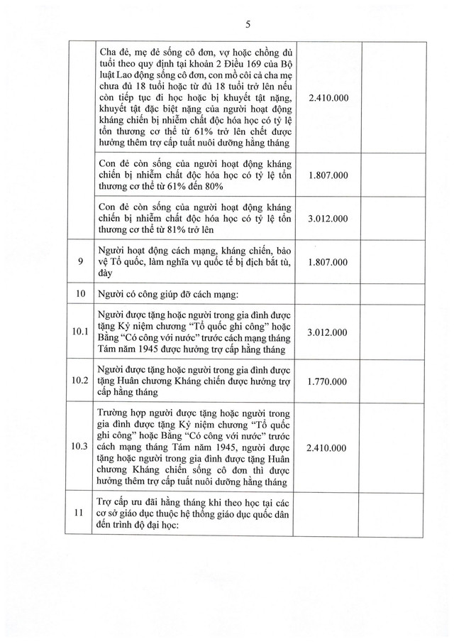 Nghị định 321/2026/NĐ-CP về mức hưởng trợ cấp, phụ cấp, chế độ ưu đãi người có công với cách mạng- Ảnh 16.