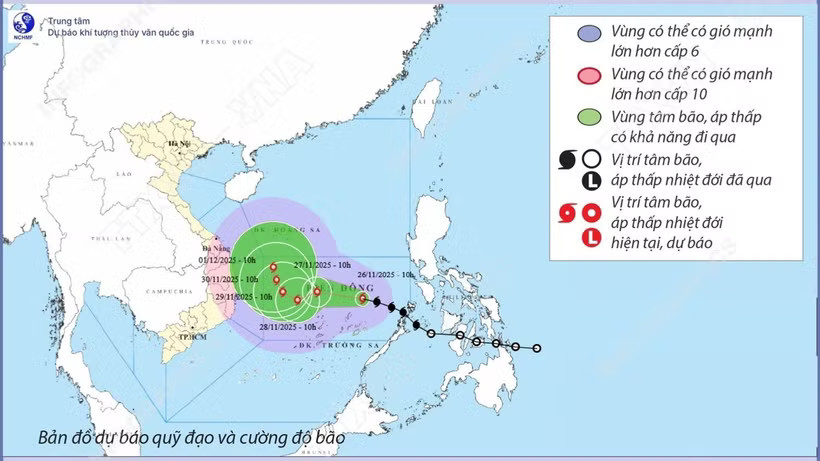Đường đi của bão số 4 năm 2026. (Nguồn: Trung tâm Dự báo Khí tượng Thủy văn Quốc gia)