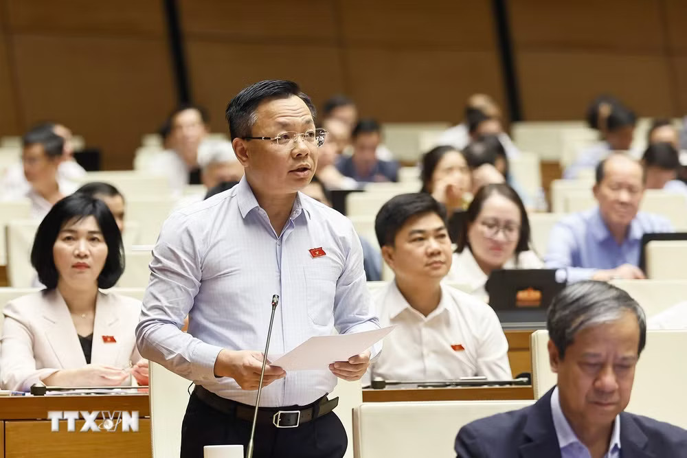 Đại biểu Quốc hội Thành phố Hà Nội Trần Thanh Hà phát biểu. (Ảnh: Doãn Tấn/TTXVN) ttxvn-quoc-hoi-thao-luan-ve-dinh-huong-xay-dung-du-an-luat-ngan-sach-nha-nuoc-hop-nhat-8973433.jpg