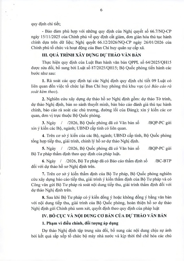Dự thảo sửa 6 Nghị định lĩnh vực quốc phòng, quân sự khi sắp xếp cơ quan quân sự địa phương- Ảnh 6.