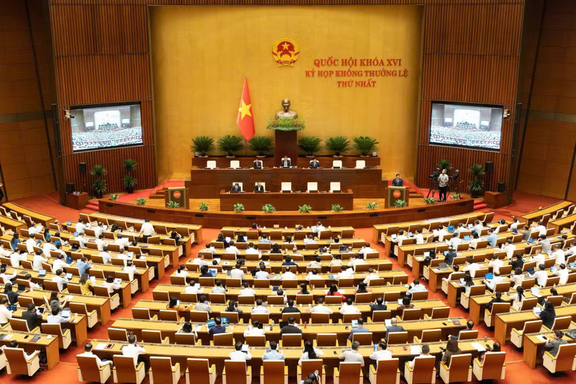 Toàn cảnh Hội trường Diên Hồng sáng 23/8. (Ảnh: quochoi.vn)