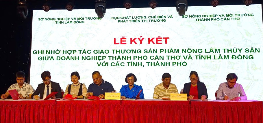 Ký kết giao thương giữa doanh nghiệp Lâm Đồng với doanh nghiệp các tỉnh, thành đồng bằng sông Cửu Long