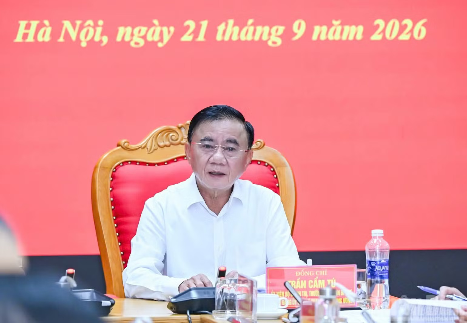 Thường trực Ban Bí thư Trần Cẩm Tú, Bí thư Đảng ủy các cơ quan Đảng Trung ương phát biểu tại hội nghị. (Ảnh: DUY LINH) 2aobor07r1sblf2laeo9chmapkv1boylsl6waa40.jpg
