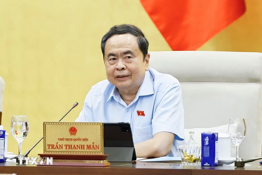 Chủ tịch Quốc hội Trần Thanh Mẫn phát biểu. (Ảnh: Doãn Tấn/TTXVN) ttxvn_uy-ban-thuong-vu-quoc-hoi.jpg