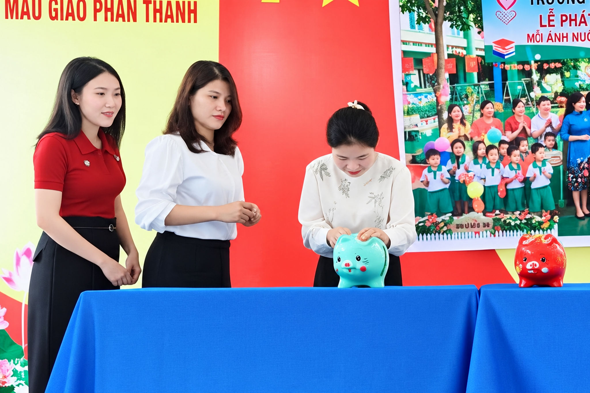 Nguồn tiết kiệm từ heo đất được hướng đến hỗ trợ trẻ có hoàn cảnh khó khăn, góp phần chăm lo tốt hơn cho các em Mẫu giáo Phan Thanh, xã Hồng Thái
