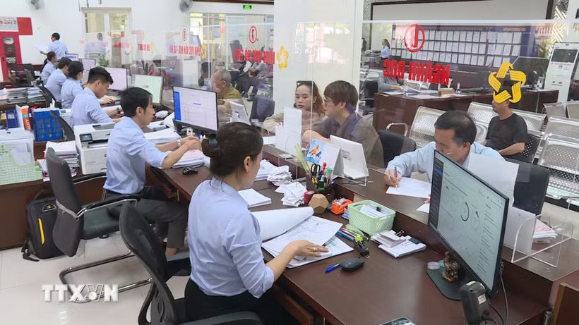 Dù áp lực hồ sơ tăng vọt (với lượng hồ sơ trực tuyến đạt 7.800 hồ sơ và hơn 200.000 hồ sơ chứng thực), các công chức phường Phú Nhuận vẫn dành sự quan tâm đặc biệt cho người già yếu, người khuyết tật. (Ảnh: Hữu Duyên/ TTXVN)