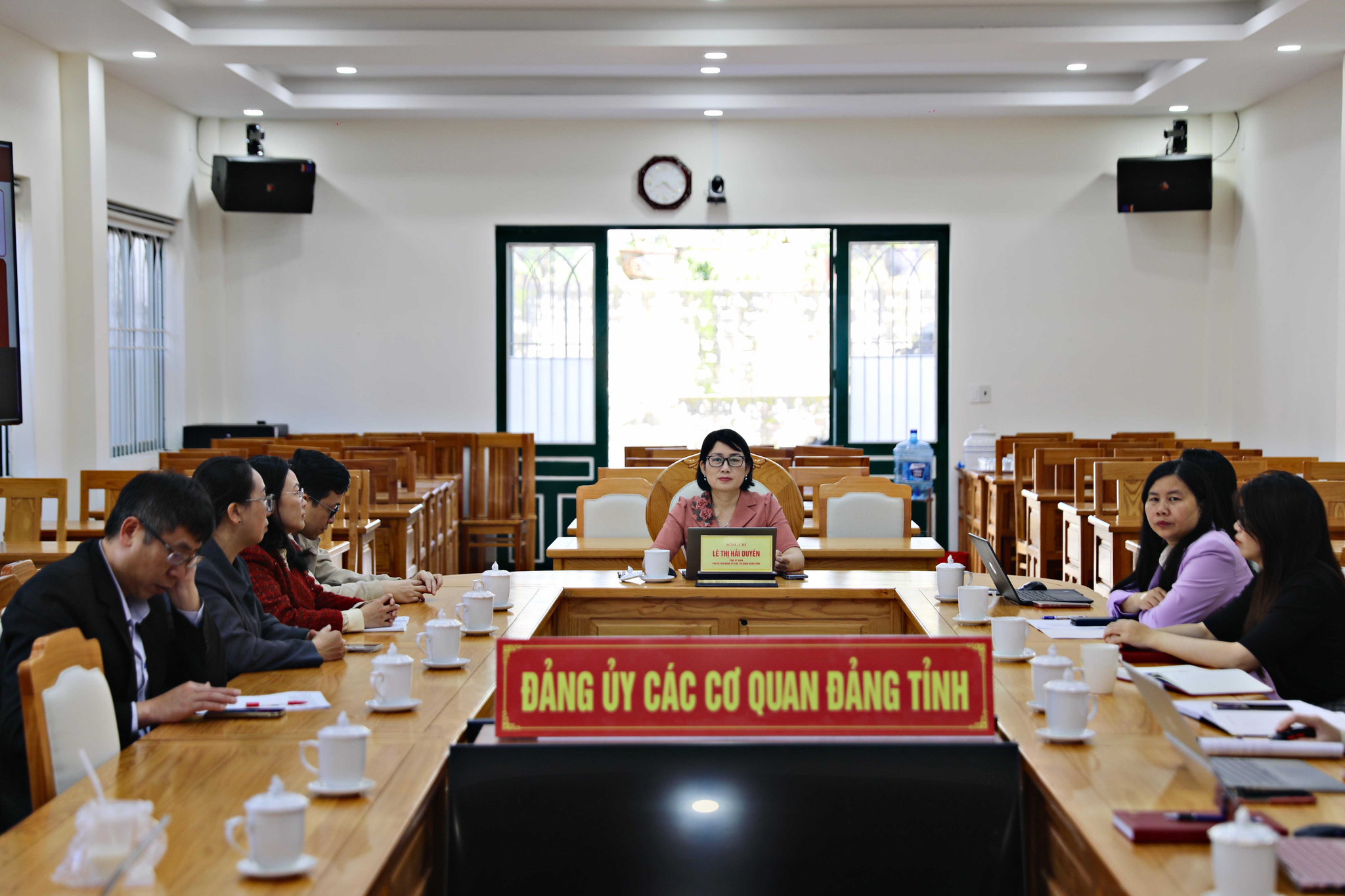 Quang cảnh Hội nghị tại điểm cầu Đảng uỷ các Cơ quan Đảng tỉnh Lâm Đồng sáng nay - (Ảnh: Chính Thành)