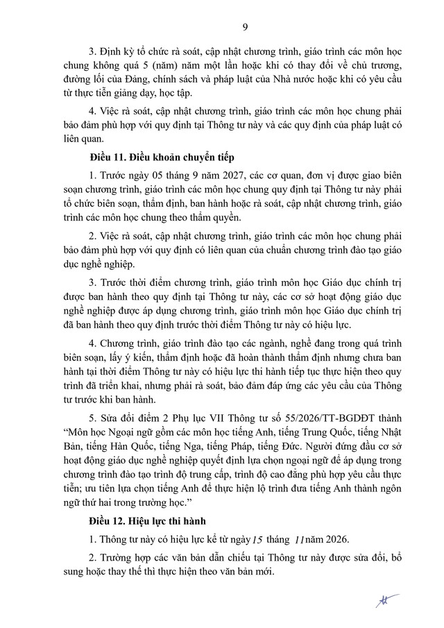 Quy trình biên soạn, ban hành chương trình, giáo trình môn học chung của giáo dục nghề nghiệp- Ảnh 9.