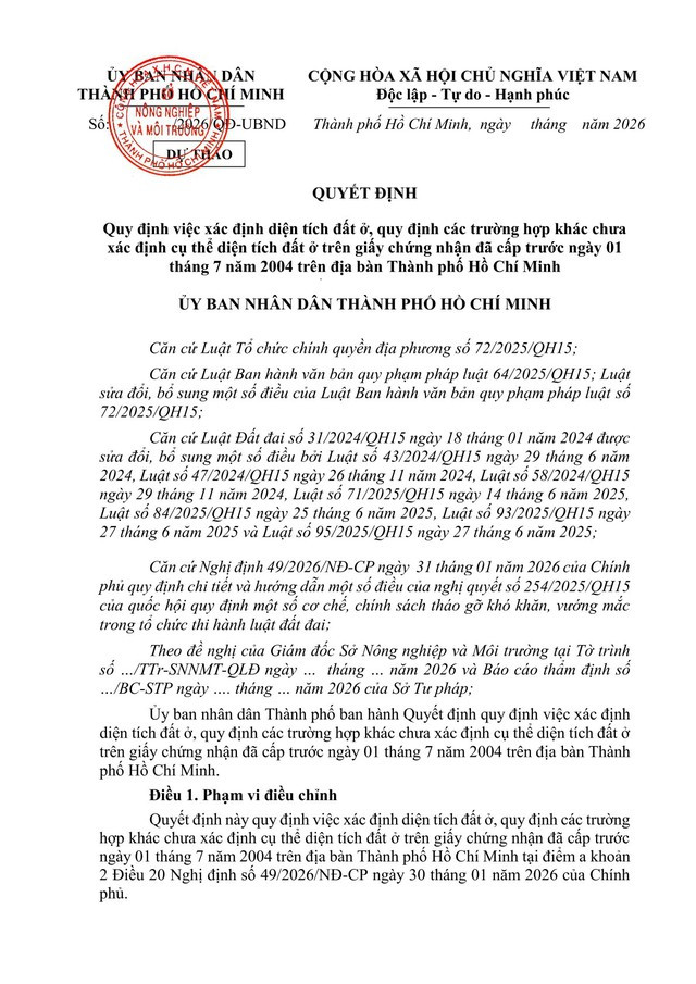 Đề xuất quy định việc xác định diện tích đất ở; các trường hợp chưa xác định cụ thể diện tích đất ở trên sổ đỏ cấp trước 1/7/2004- Ảnh 1.