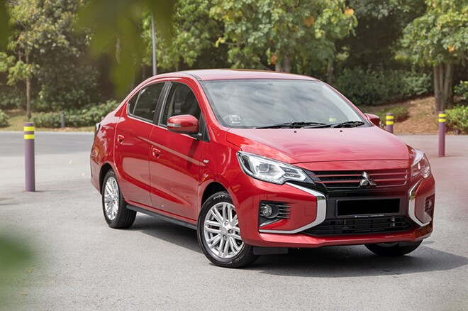 Mitsubishi Attrage sở hữu ngoại hình góc cạnh với ngôn ngữ thiết kế Dynamic Shield