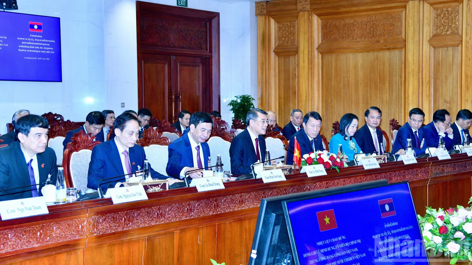 Thủ tướng Chính phủ Lê Minh Hưng phát biểu ý kiến tại buổi hội kiến. (Ảnh: THANH GIANG)