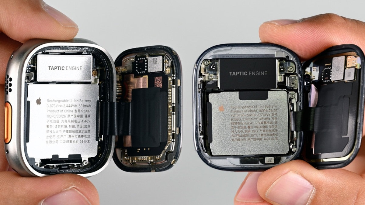 Hình ảnh tháo dỡ Apple Watch Series 12 và Ultra 4 từ kênh iFixit