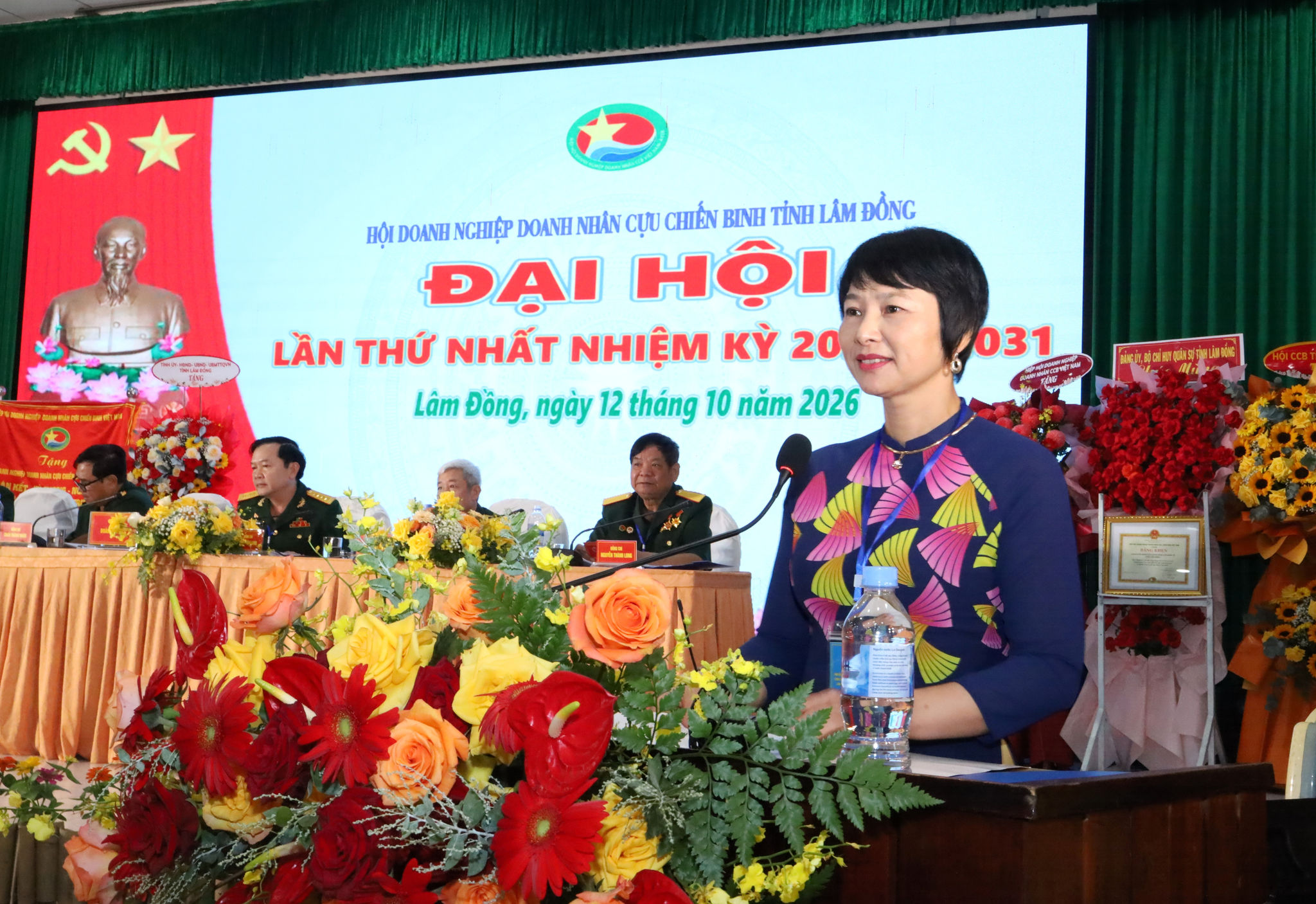 Đồng chí Phạm Thị Phúc, Phó Bí thư Tỉnh ủy, Chủ tịch Ủy ban MTTQ Việt Nam tỉnh Lâm Đồng phát biểu chỉ đạo đại hội