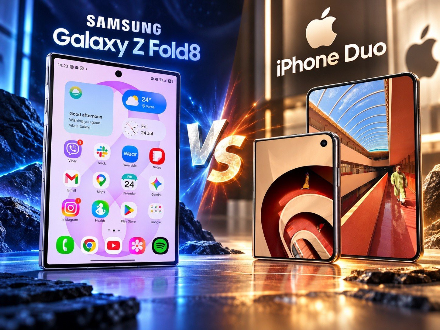 Galaxy Z Fold8 và iPhone Duo so kè thiết kế