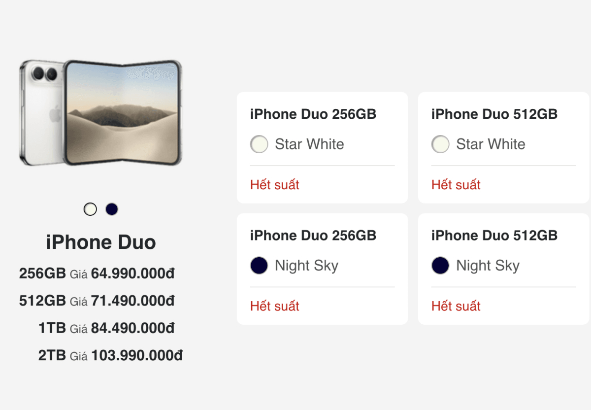 iPhone Duo đã hết suất đặt trước tại một hệ thống cửa hàng ở Việt Nam