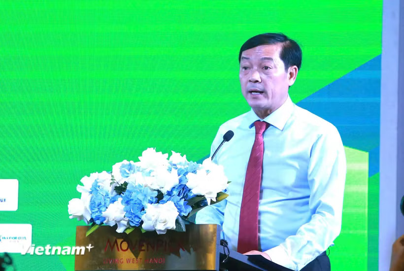 Thứ trưởng Bộ Nông nghiệp và Môi trường Lê Trọng Yên phát biểu tại hội thảo. (Ảnh: PV/Vietnam+)