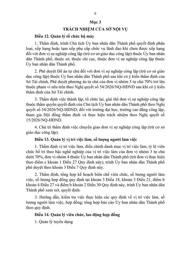 Hà Nội ban hành quy định quản lý tổ chức bộ máy, vị trí việc làm,... trong đơn vị sự nghiệp công lập - Ảnh 9.