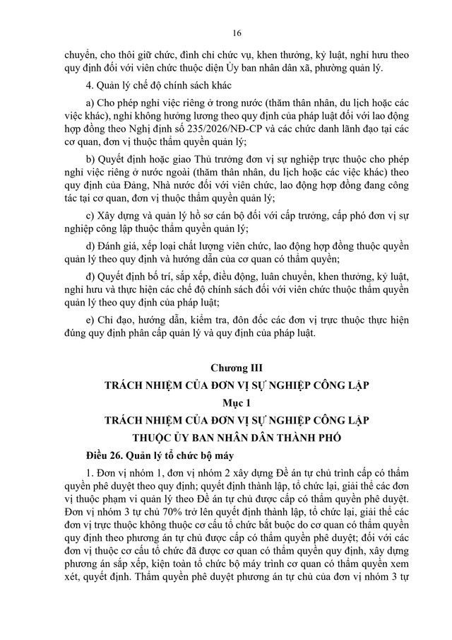 Hà Nội ban hành quy định quản lý tổ chức bộ máy, vị trí việc làm,... trong đơn vị sự nghiệp công lập - Ảnh 19.