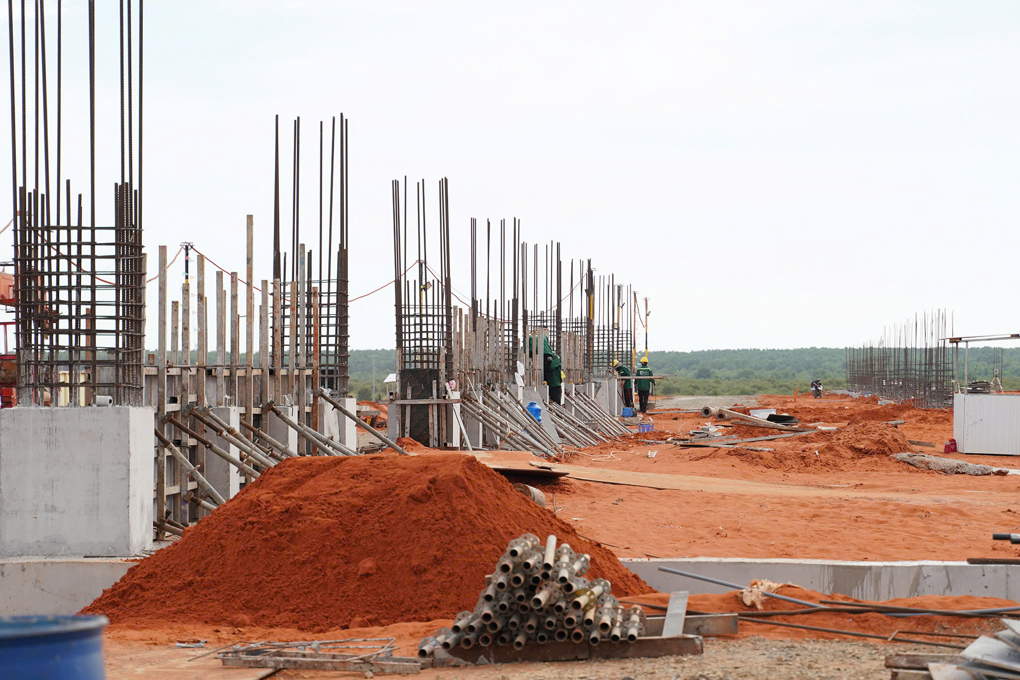 Khu vực thi công nhà ga hành khách dự kiến sẽ hoàn thành phần thô vào 31-12-2026