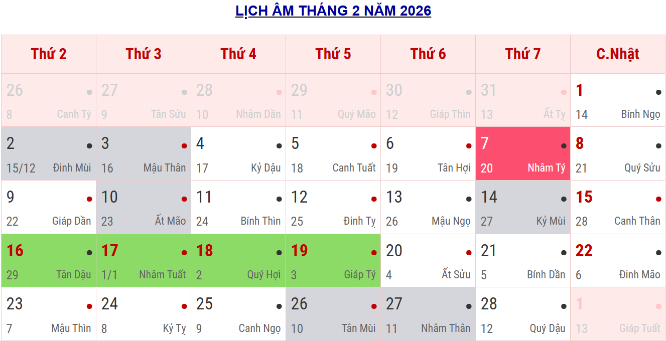 Còn bao nhiêu ngày nữa đến Tết 2026? Đếm ngược Tết 2026