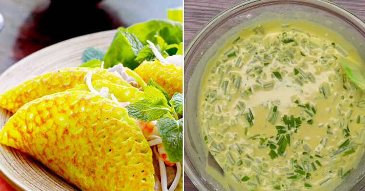 Làm bánh xèo đừng bỏ qua tuyệt chiêu pha bột bánh xèo vàng, giòn rụm khắp...
