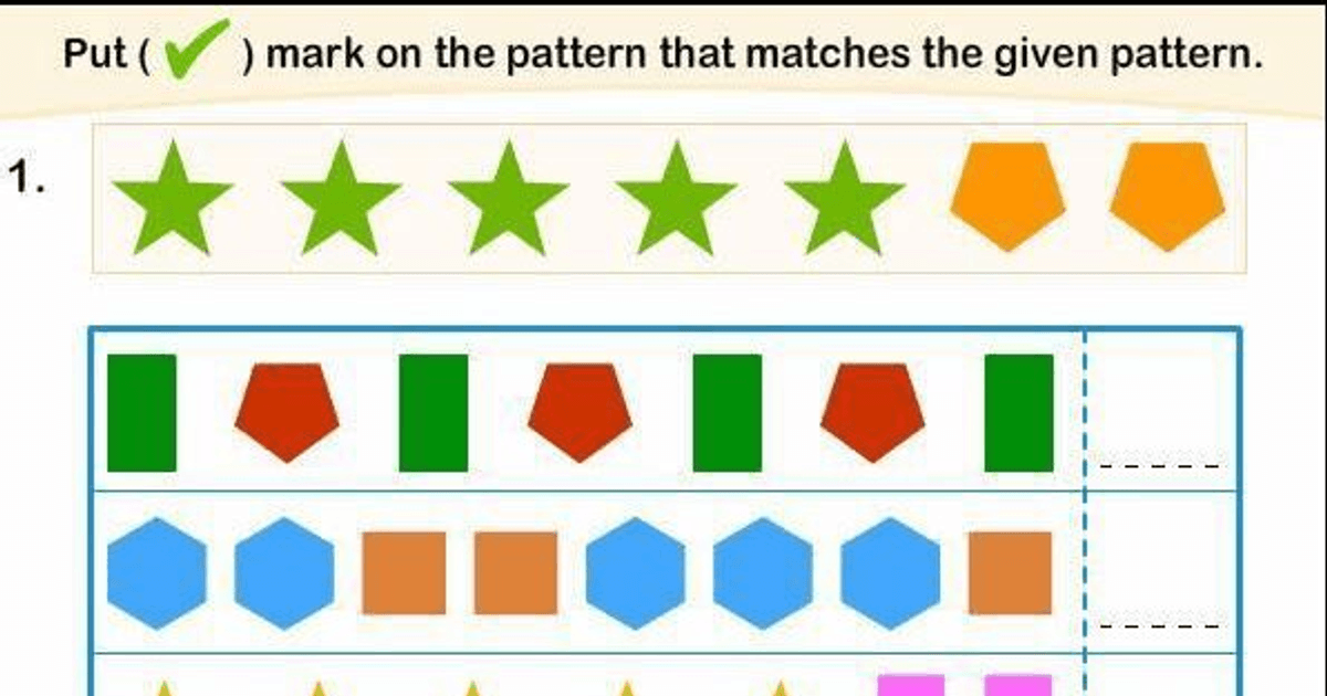Tham khảo bài tập về quy luật Pattern dùng trong thi đầu vào lớp 1