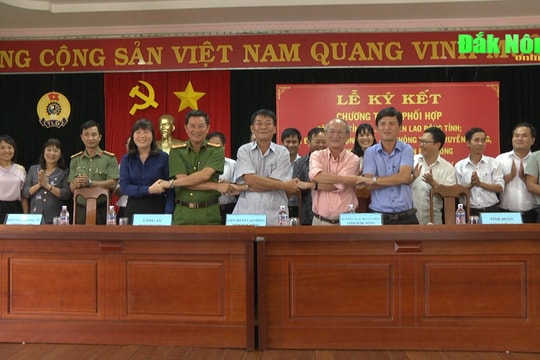 Liên đoàn Lao động tỉnh ký kết chương trình phối hợp với các đơn vị