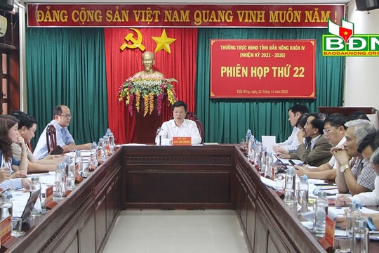 Phiên họp thứ 22, Thường trực  HĐND tỉnh khóa IV