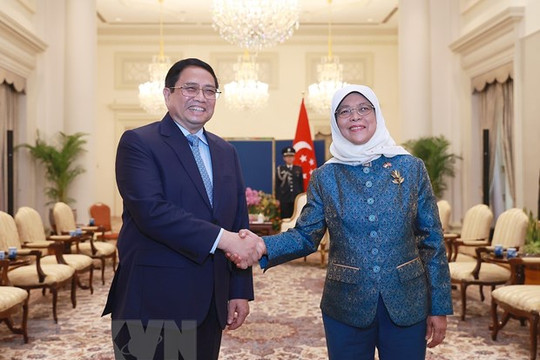 Thủ tướng Phạm Minh Chính hội kiến Tổng thống Singapore Halimah Yacob