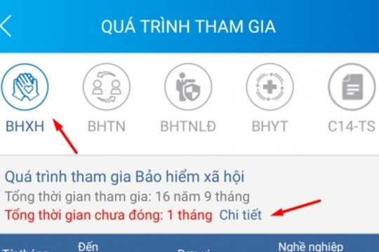 Hướng dẫn xem thời gian chưa đóng BHXH, BHTN