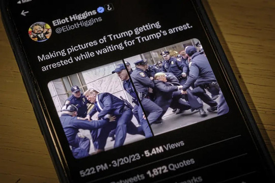 Hình ảnh ông Trump bị bắt, ông Putin đi tù là do công cụ AI tạo ra