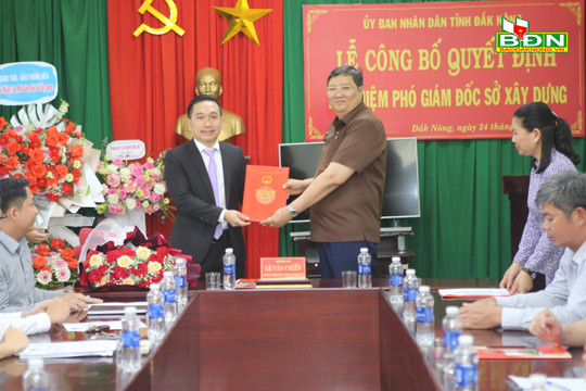 Ông Võ Thanh Cường làm Phó Giám đốc Sở Xây dựng Đắk Nông