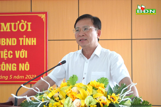 Đồng chí Hồ Văn Mười chủ trì làm việc với Ban Thường vụ Huyện ủy Krông Nô