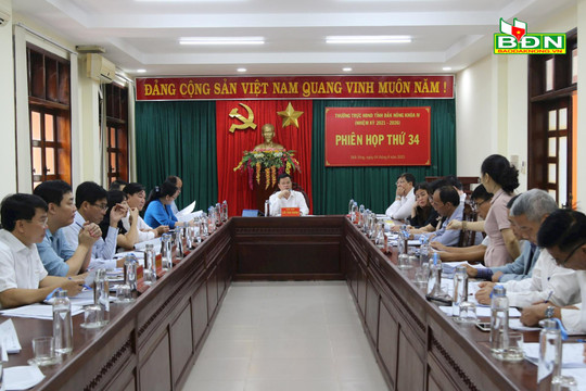 Thường trực HĐND tỉnh tổ chức Phiên họp thứ 34