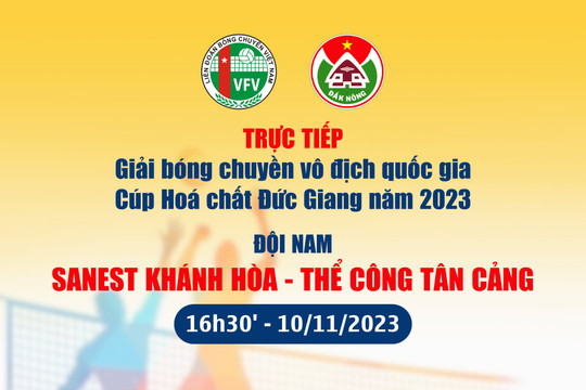 Giải bóng chuyền vô địch quốc gia: Đội nam Sanest Khánh Hòa thắng Thể Công Tân Cảng 3-2