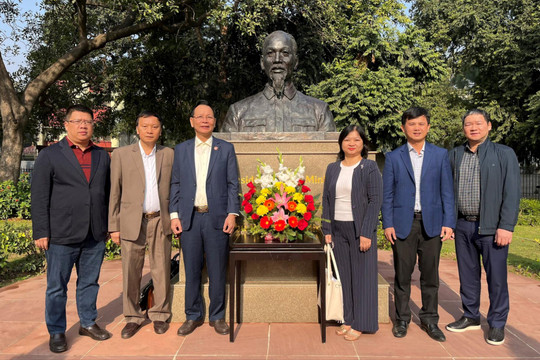 Bí thư Tỉnh uỷ Đắk Nông dâng hoa tại tượng Chủ tịch Hồ Chí Minh ở thủ đô New Delhi, Ấn Độ