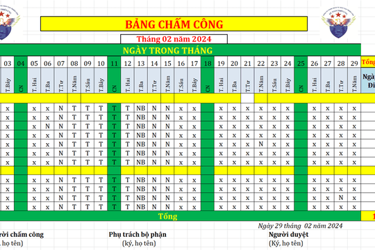 Link tải Mẫu bảng chấm công trên Excel mới nhất năm 2024