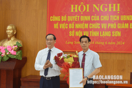 Bổ nhiệm Phó Bí thư Thường trực Huyện ủy giữ chức Phó Giám đốc Sở