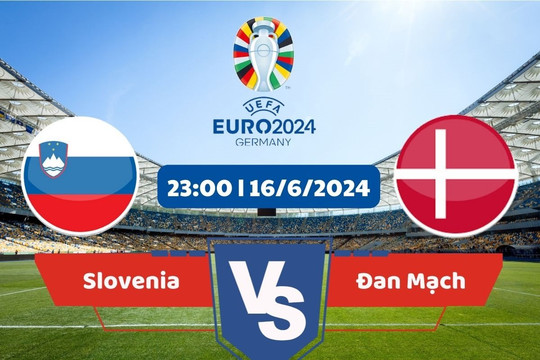 Link xem trực tiếp Euro 2024 hôm nay 16/6: Slovenia vs Đan Mạch