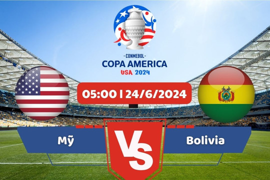 Link xem trực tiếp Copa America 2024 hôm nay 24/6: Mỹ - Bolivia