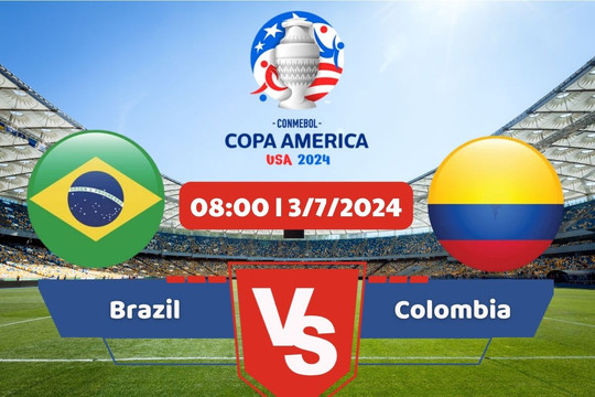 Link xem trực tiếp Copa America 2024 hôm nay 3/7: Brazil vs Colombia