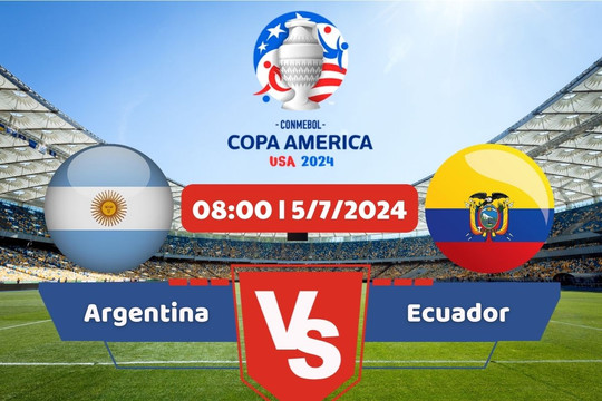 Link xem trực tiếp tứ kết Copa America 2024: Argentina vs Ecuador