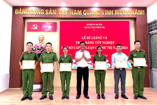 Bế giảng Lớp Sơ cấp lý luận chính trị dành cho cán bộ, chiến sĩ công an