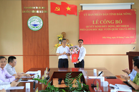 Ông Phan Văn Sinh làm Phó Giám đốc Ban Quản lý Vườn Quốc gia Tà Đùng