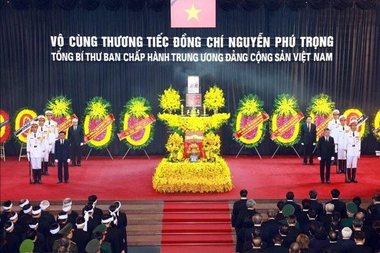 Hơn 5.600 đoàn trong nước và quốc tế đến viếng Tổng Bí thư Nguyễn Phú Trọng