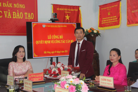 Ông Lê Bá Cường được bổ nhiệm Phó Giám đốc Sở GD-ĐT tỉnh Đắk Nông