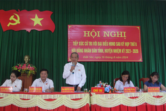 Đại biểu HĐND 2 cấp tỉnh Đắk Nông tiếp xúc với cử tri xã Đắk Sôr
