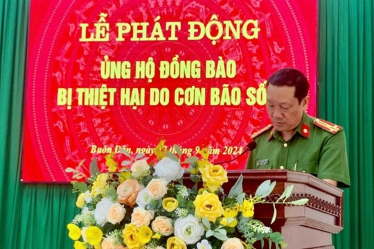 Đắk Lắk: Công an huyện Buôn Đôn phát động ủng hộ nhân dân bị thiệt hại do bão số 3