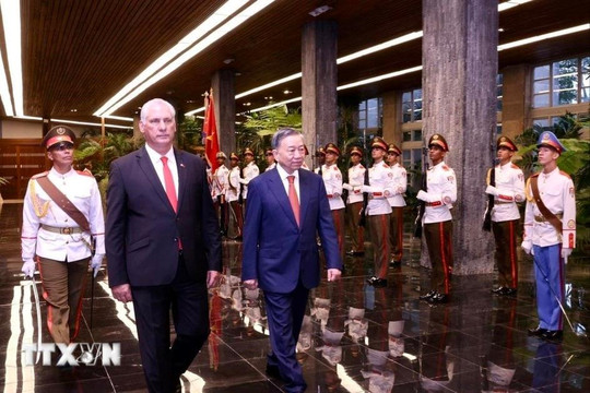 Lễ đón chính thức Tổng Bí thư, Chủ tịch nước Tô Lâm tại Cuba diễn ra trọng thể