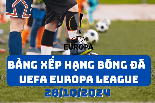 Bảng xếp hạng UEFA Europa League 2024 mới nhất ngày 28/10/2024